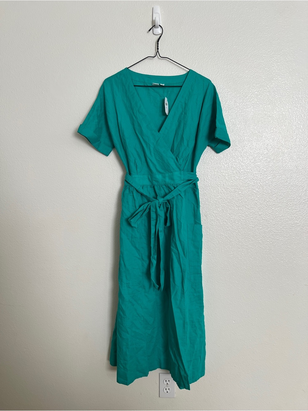GAP Teal Wrap Dress with Waist Tie